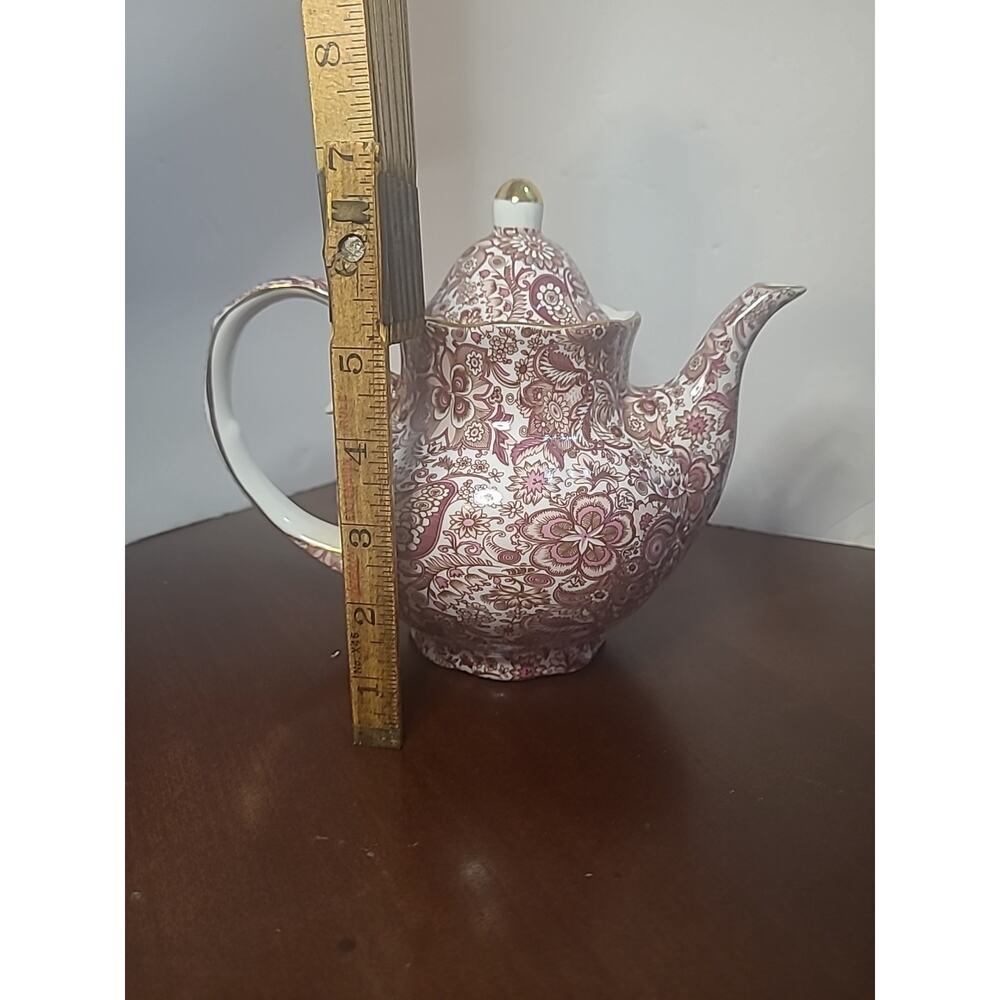 Antique Chintz Reflections Vintage Godinger Floral Porcelain Teapot DIY Decor - Picture 4 of 16